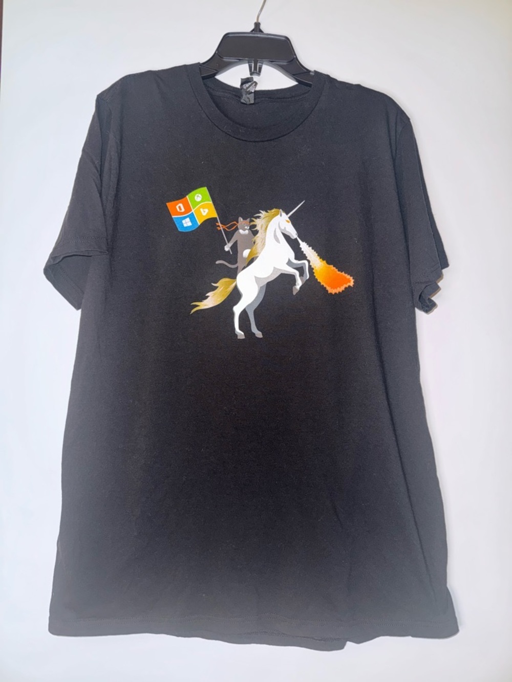 Microsoft Ninja Cat Unicorn Gaming Graphic T-Shirt Black XL